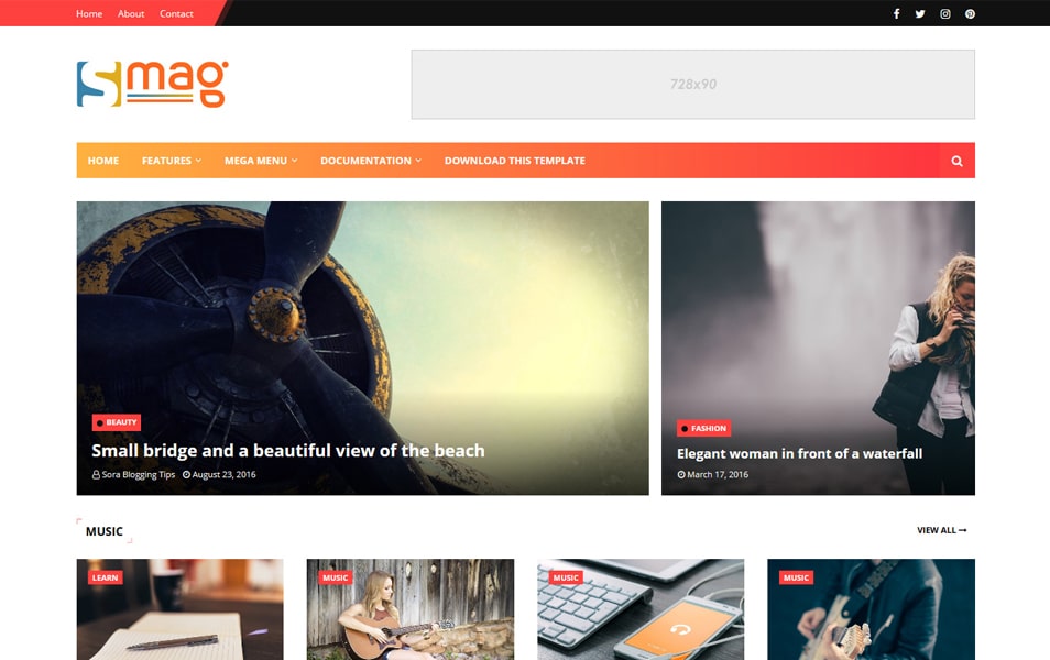 Smag Responsive Blogger Template 1